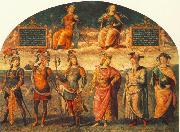 Fortitude and Temperance with Six Antique Heroes PERUGINO, Pietro